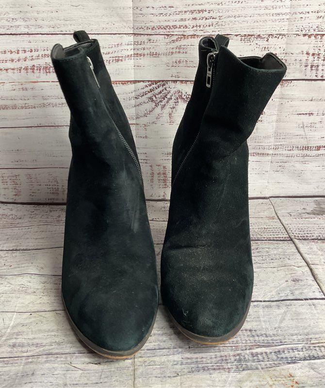 Coach Jemma Suede Ankle Heel Booties Black 8.5