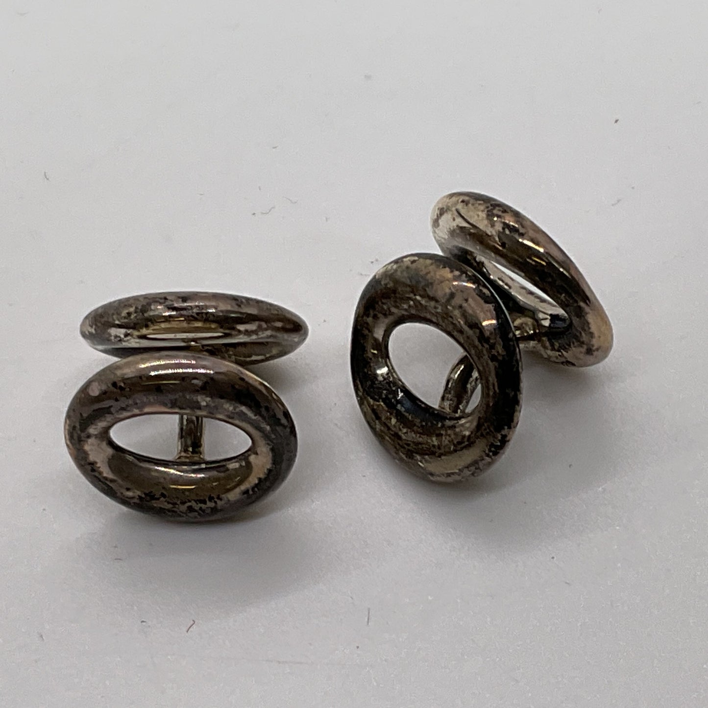 VTG. TIFFANY & CO. Sterling Silver Elsa Peretti Eternal Circle Cufflinks- 11.36g