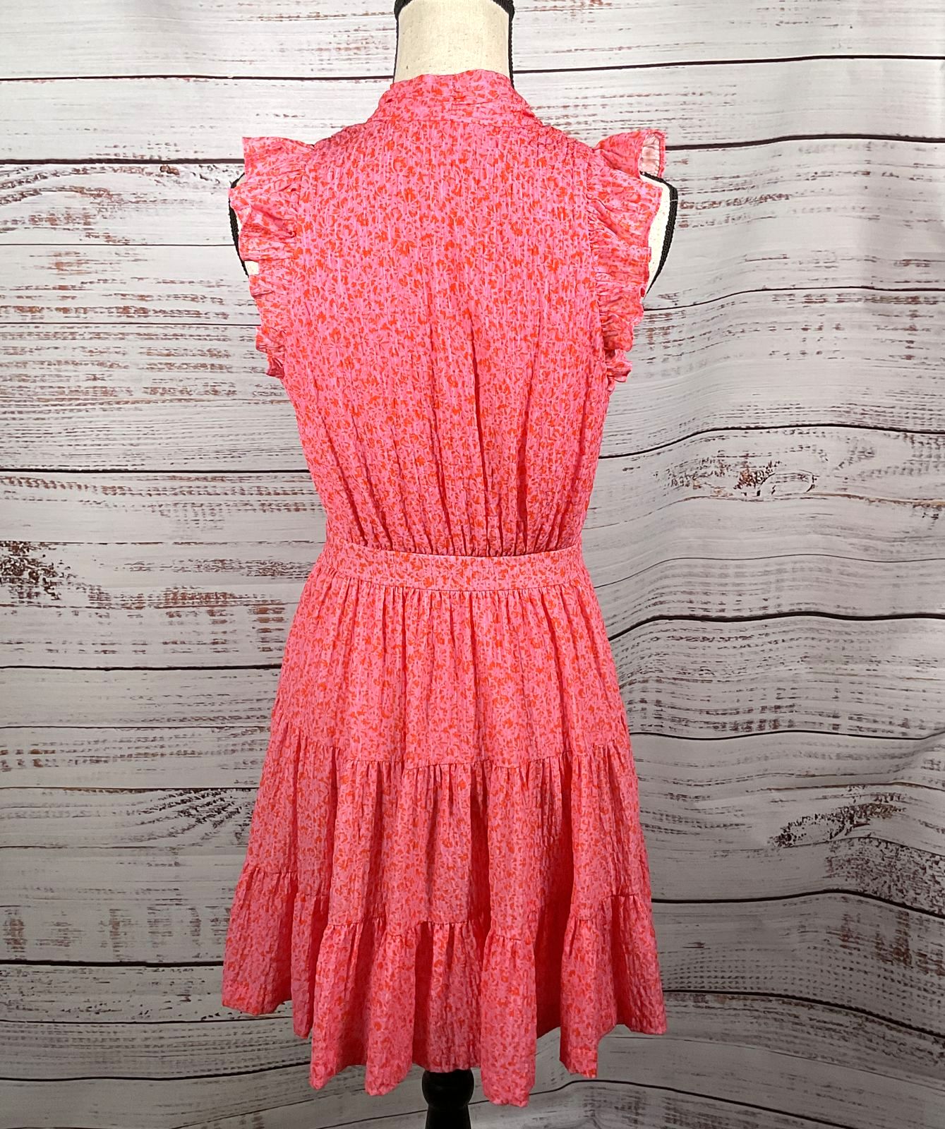 Cinq A Sept Nanci' Floral-Print Tiered Mini Dress Pink Lemonade 2