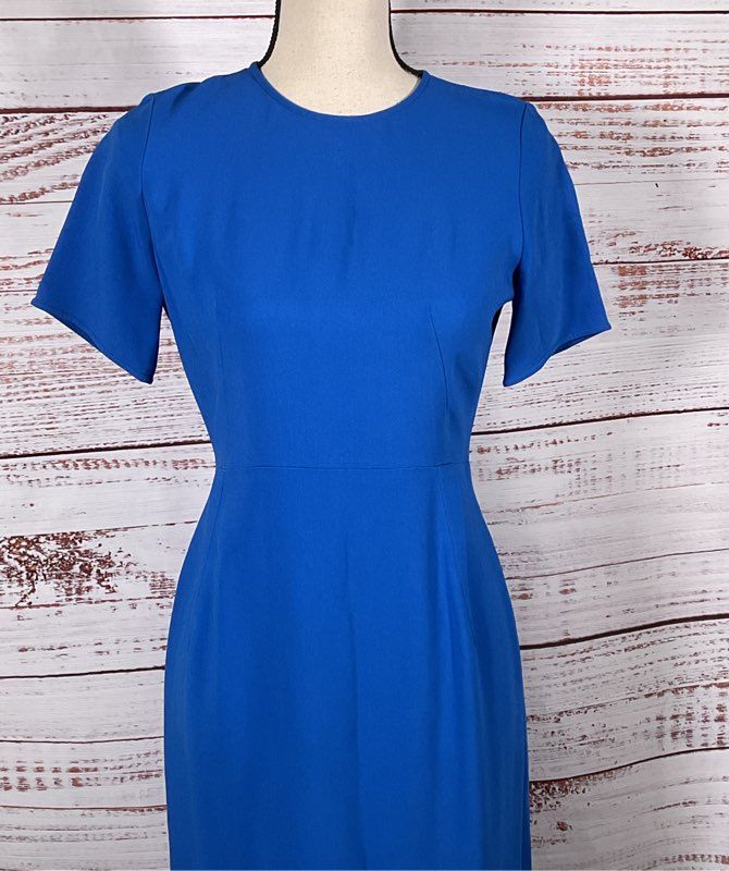 Stella McCartney Crepe Short Sleeve Sheath Dress Blue 38