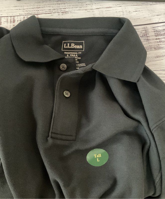 NWT Men's LL Bean Black Long Sleeve Size L Tall