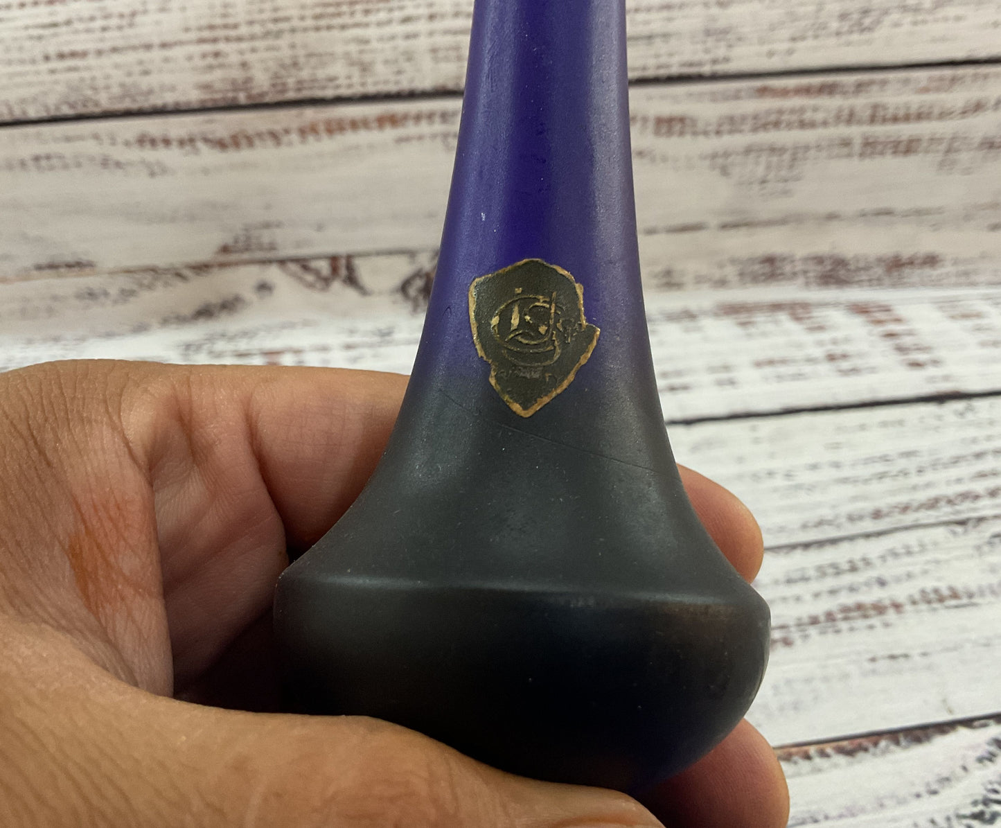 Antique Satin Cobalt Blue Candle Holder