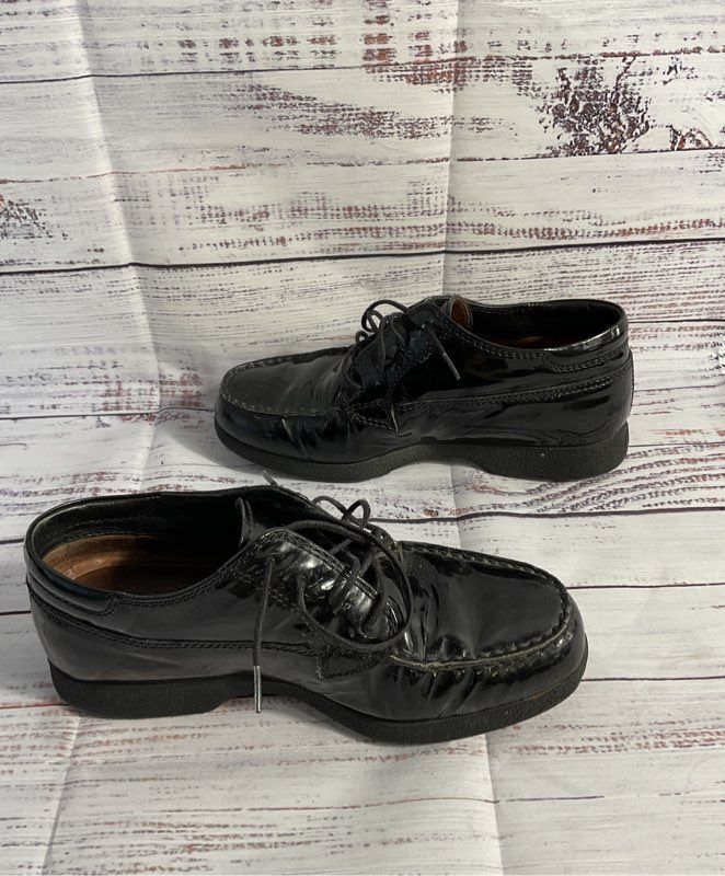 Women's TOD'S Patent Leather Oxford Lace Up Shoes Size 5 Made in Italy