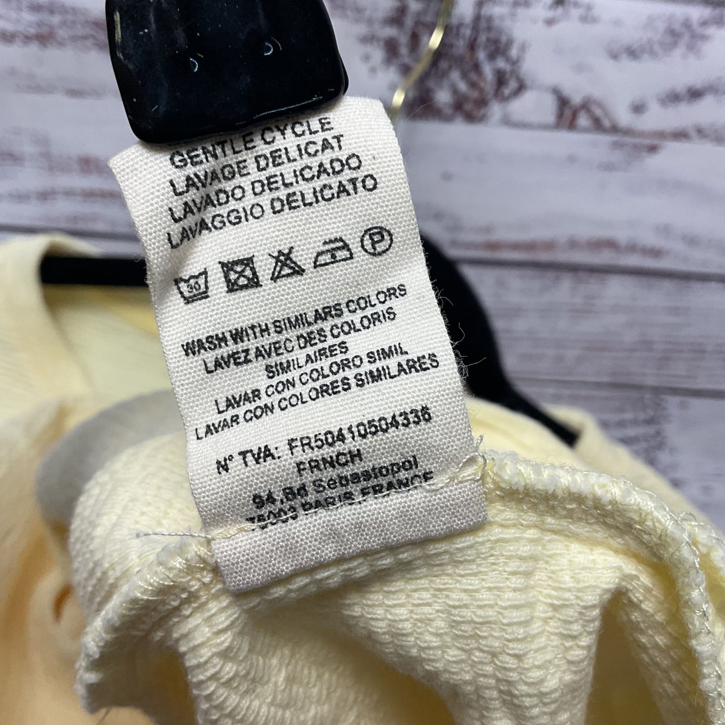 Frnch Self Love Embroidered Cotton Crepe Texture Top Shirt - Size M
