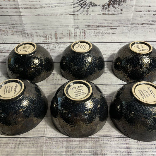 Set Of 6 Mikasa Sapphire Stoneware Multicolor 5.5" Cereal Bowls