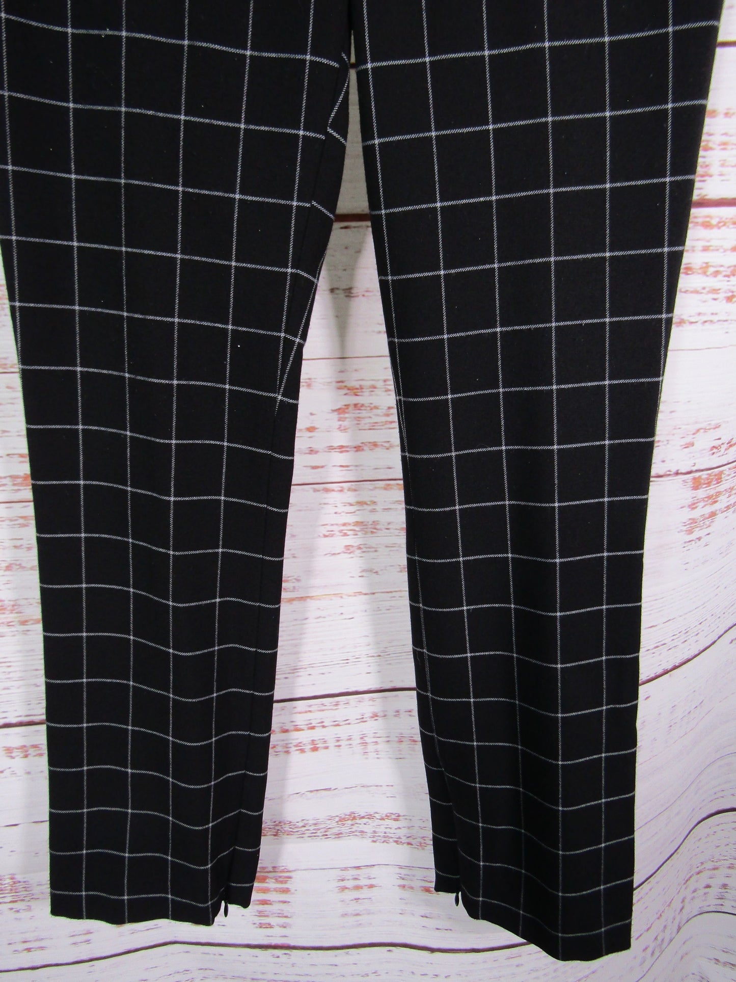 Alice + Olivia Dylan Women's Black Windowpane Plaid Pants Size 0