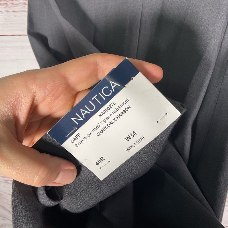 NWT Nautica Gray Bi-Stretch Poly Blend 2 pc. Suit - Size 40R