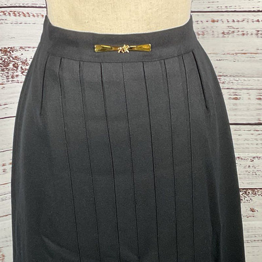 VTG. ELIRE High Fashion Women's Black Wood Pleated Skirt- SZ 28