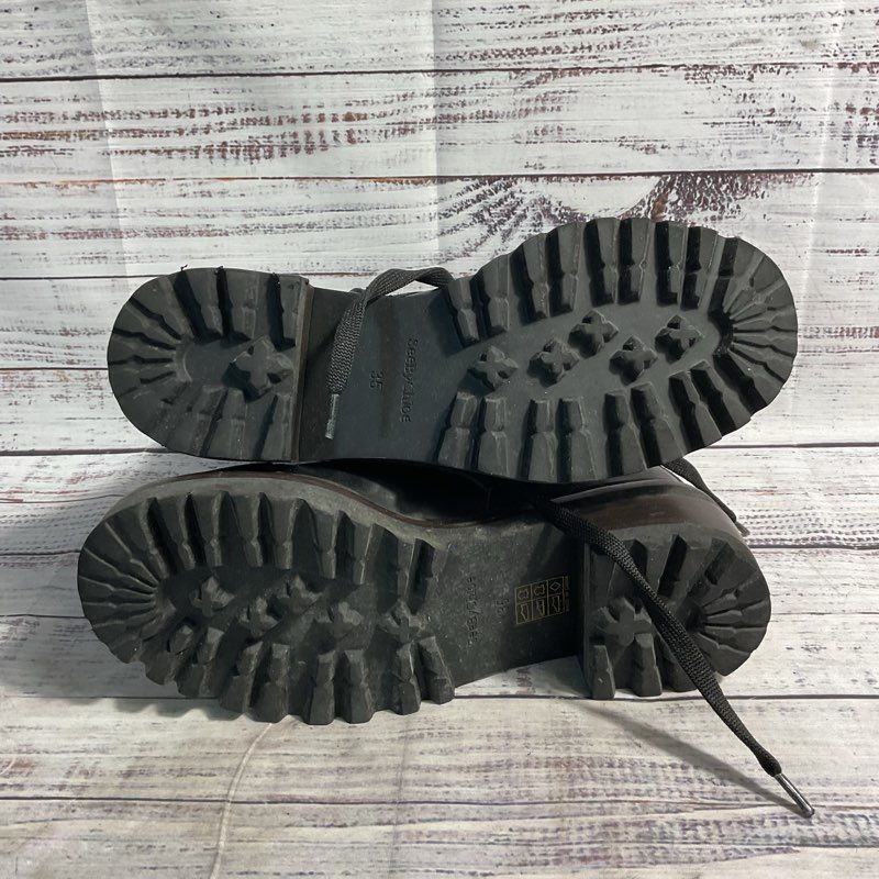 See By Chloe Mallory Buckled Black Leather Combat Boot Women's Size 5