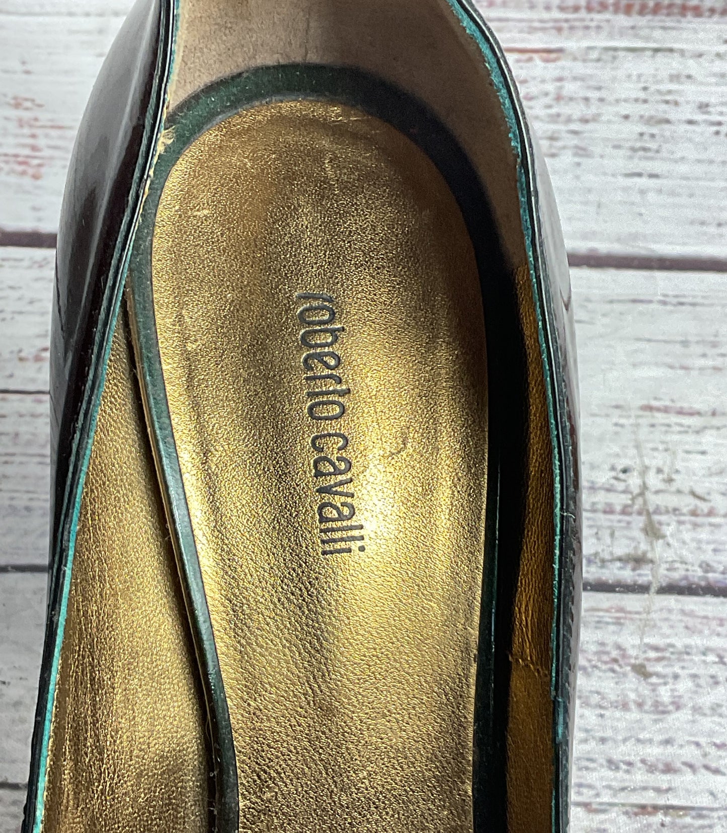 Roberto Cavalli Iridescent Patent Leather Platform Multicolor 38