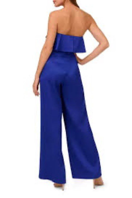 NWT Liv Foster Royal Blue Strapless Jumpsuit Size 2 Retail $350