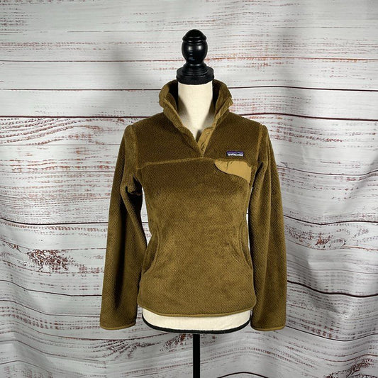 Patagonia Re-Tool Snap Pullover Brown Polartec Jacket Women's Size XS