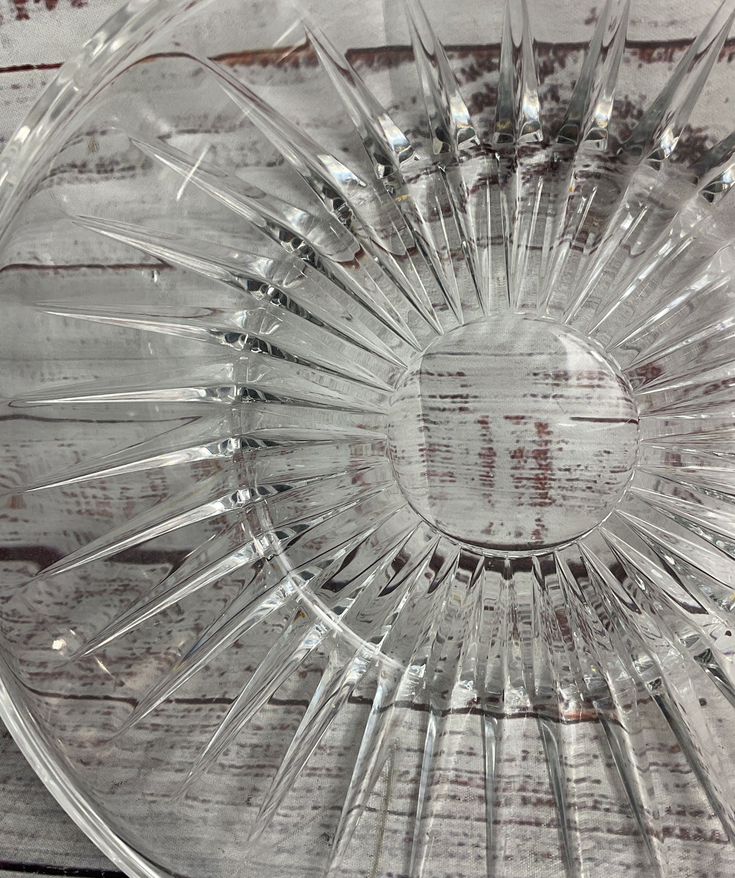 Val St. Lambert Vintage Sunburst Pattern 9" Crystal Bowl