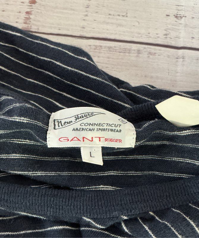 Men's Gant Rugger Blue & White Striped LS Shirt Size L