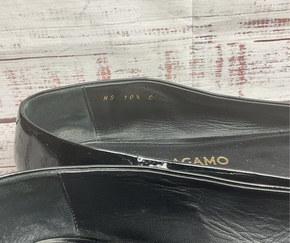 Ferragamo Vara Bow Ballerina Shoes Black 10.5