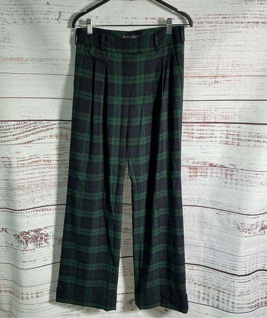 Women's Brooks Brothers Green and Navy Trouser Pants Size 4