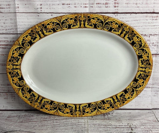 Lynns China Vintage Valetta Fine China Serving Bowl Platter Multicolor