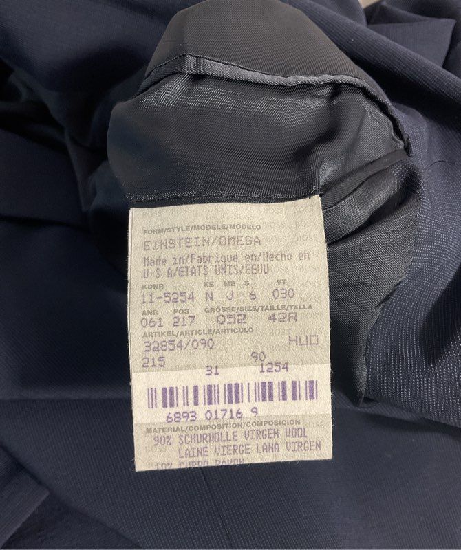Hugo Boss Blazer Men's 42R Navy Blue Einstein Three Button Jacket Virgin Wool