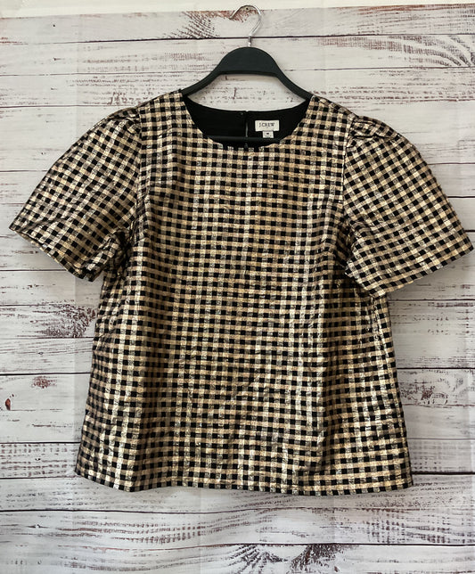 NWT Women's J. Crew Black Rose Gold Short Sleeved Top Size M