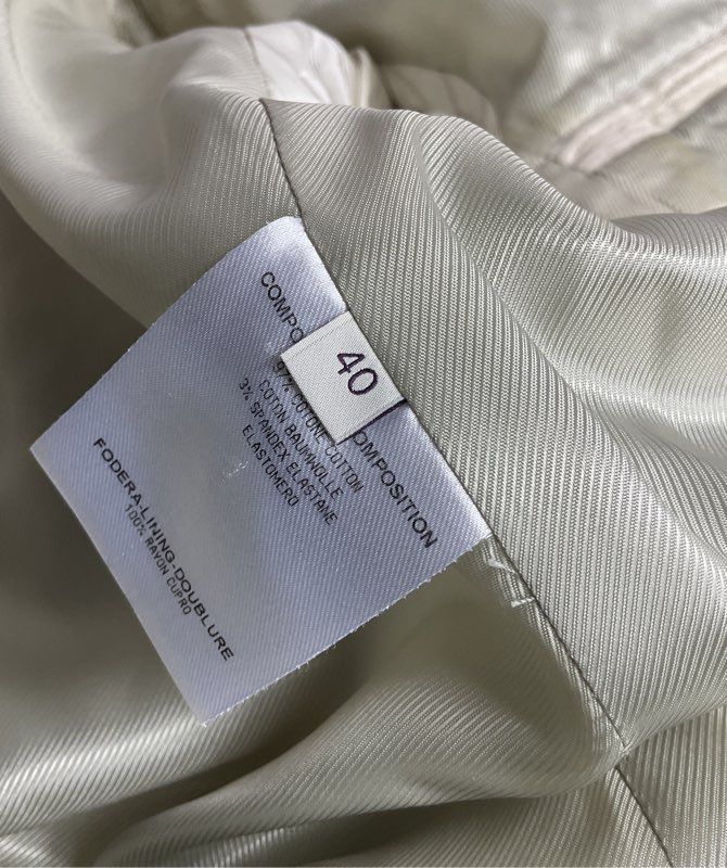 Stella McCartney Ribbed Cotton Blend Single Button Jacket Ivory 40