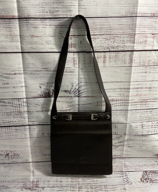 Vintage Ralph Lauren Women's Dark Brown Leather Satchel Shoulder Bag