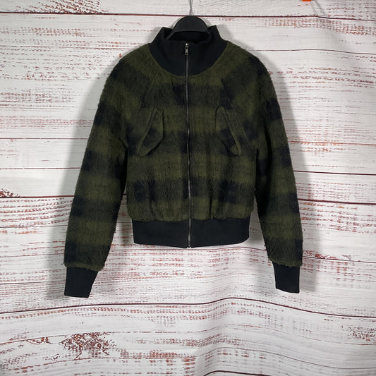 Twenty Montreal Green Black Plaid Wool Blend Varsity Style Jacket - Size S