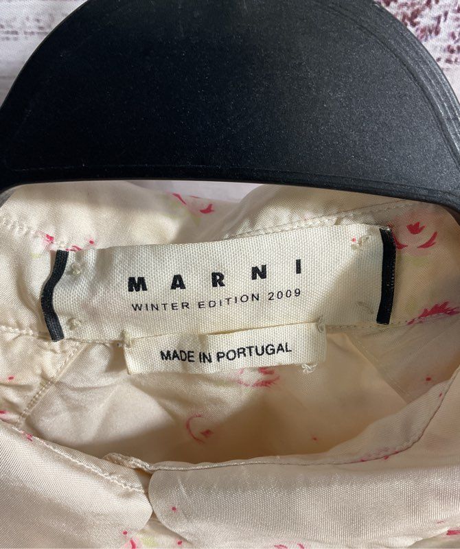 Women's Marni Winter Edition 2009 Rose Floral Pattern Button Blouse Size 44 Silk