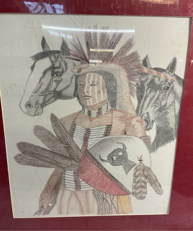 Original Colored Drawing By Quadriplegia Native American Artist Tyree Honga