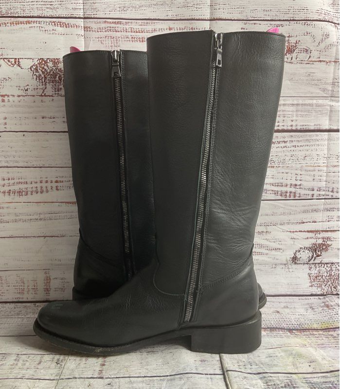 Calleen Cordero Leather Metal Detail Boots Black 8.5