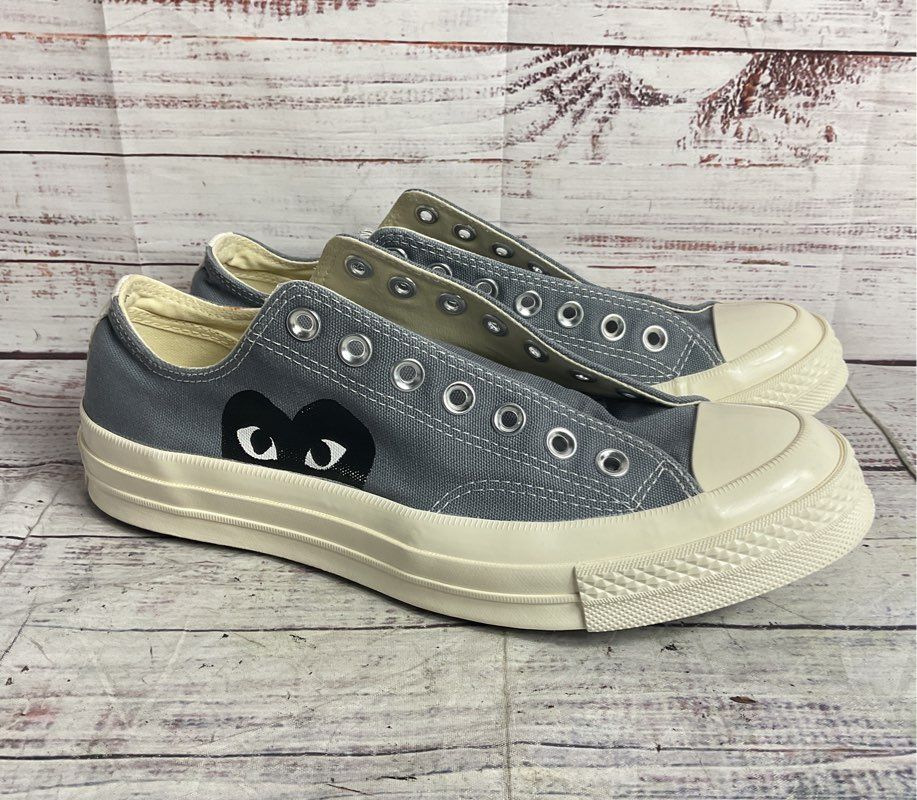 Comme des Garçons Play Converse Chuck Taylor All Star Sneakers Gray 8.5 M 10.5 W