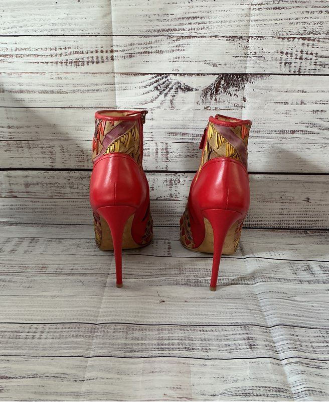 Women's Jerome C. Rousseau Stiletto Leather & Pony Hair Boots Size 40 US Size 9
