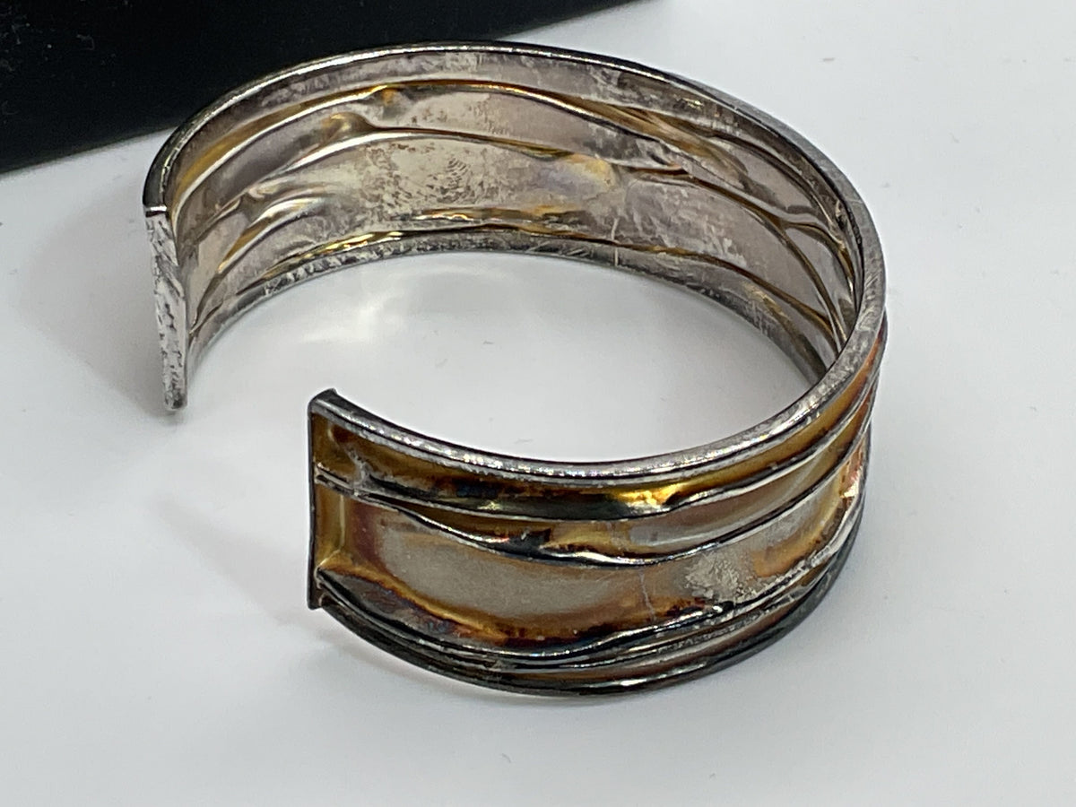 O'DALAIGH JEWELLERS Sterling Silver "Ripple In The Sand" Cuff Bracelet- 6.75"