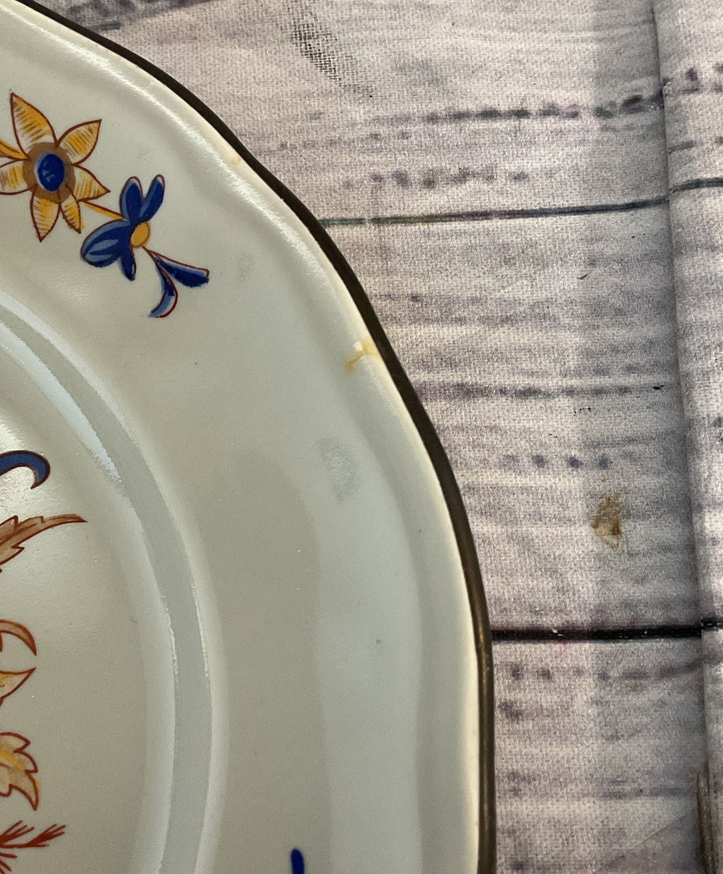 Luneville France Louis XV Paquerette Set of 5 Bread Plates Multicolor