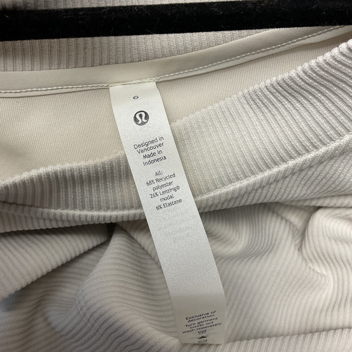 Lululemon Bone White Perfect Oversized Ribbed Crop Crew Sweater - Size 6