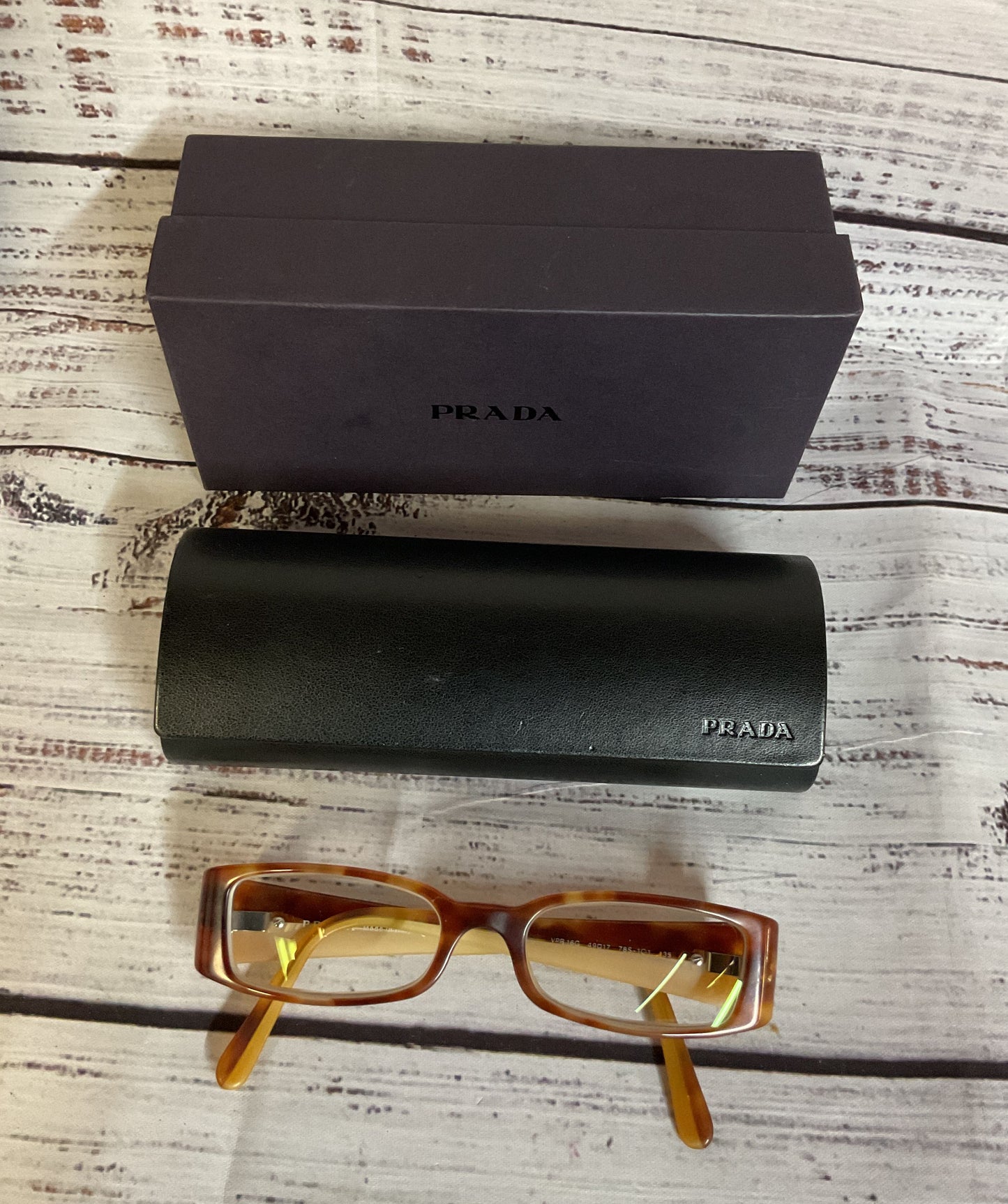 PRADA VPR16G Brown Eyeglasses Frames - Size 135 Italy
