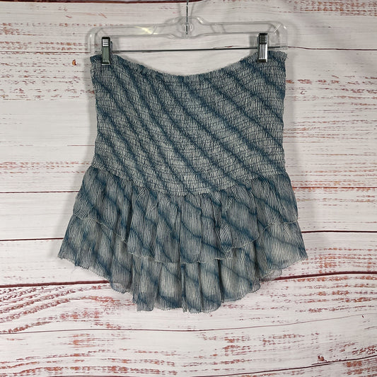 Isabel Marant Etoile "Zelia" Blue Ruffled Smocked Mini Skirt - Size 38