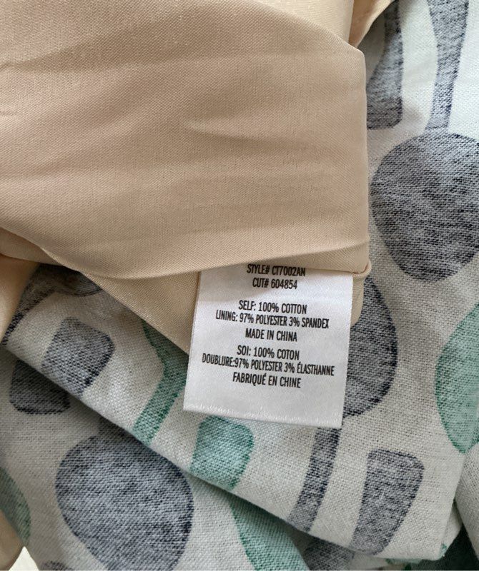 Women's Eva Franco for Anthropologie Blue and Green Print Cotton Skirt Size 4