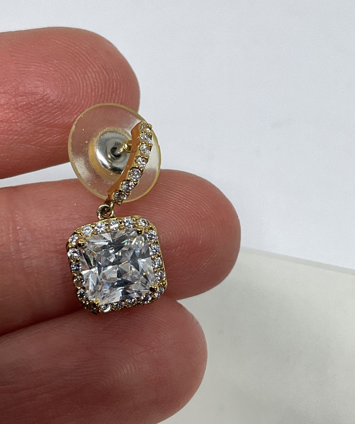 Lot 3 Sterling Silver Gold Tone Earrings with Rhinestones