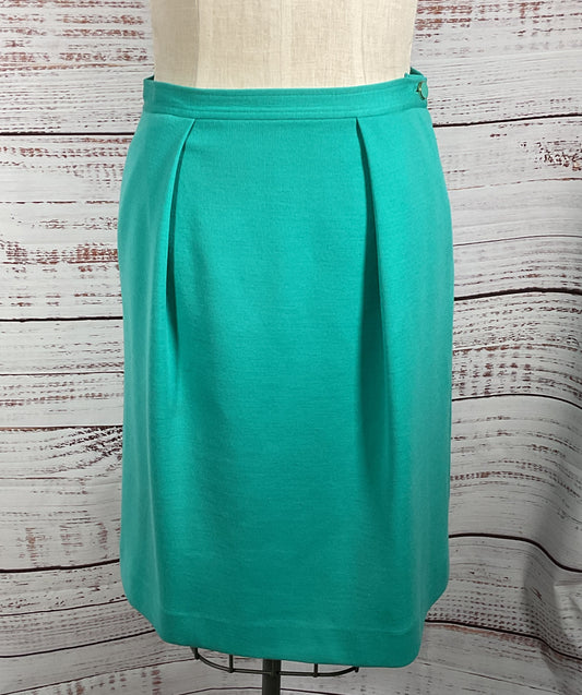 St. John Vintage Knee Length Skirt Aqua Green 6
