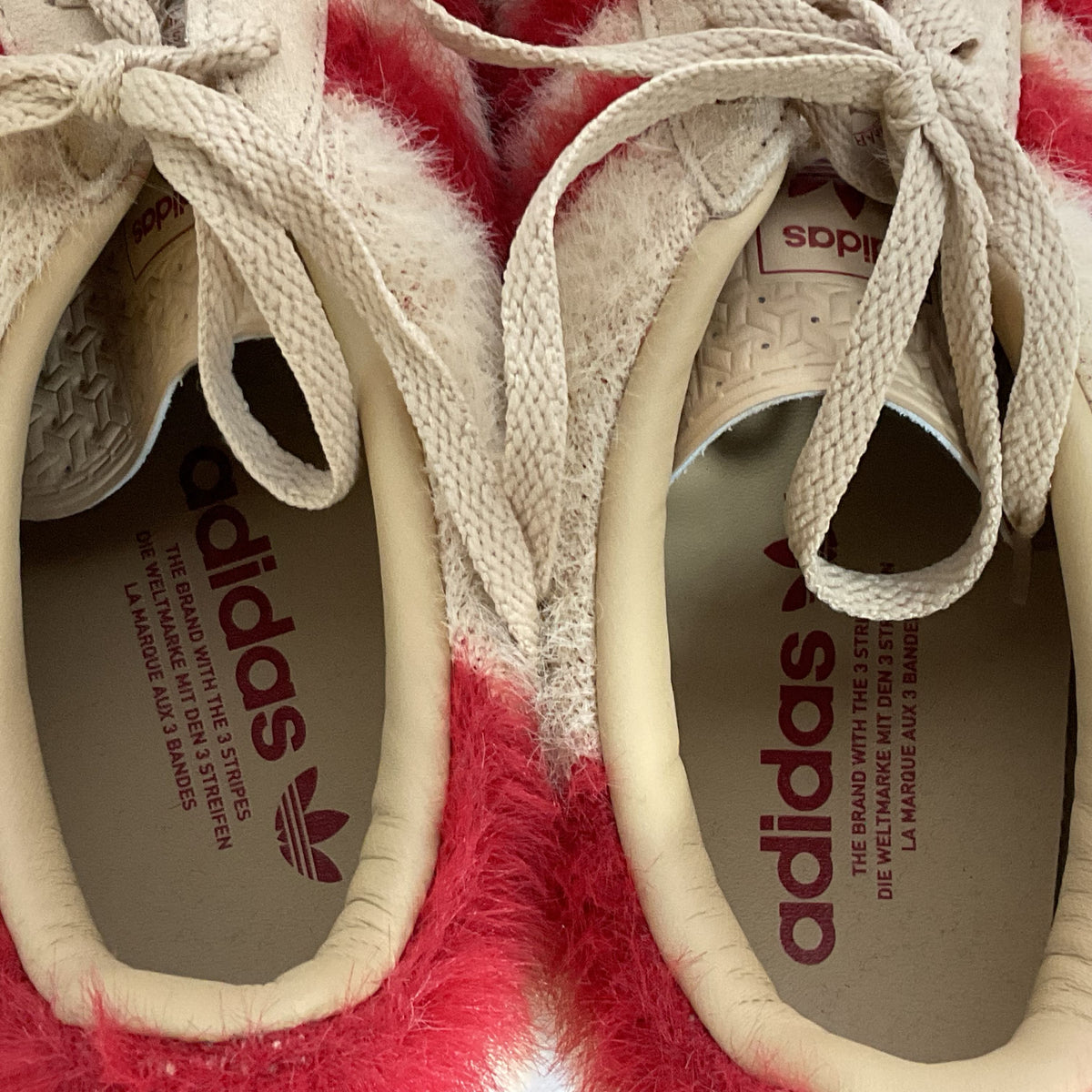 ADIDAS Gazelle Indoor W Women's Tan Suede Red Faux Fur - SZ 9.5