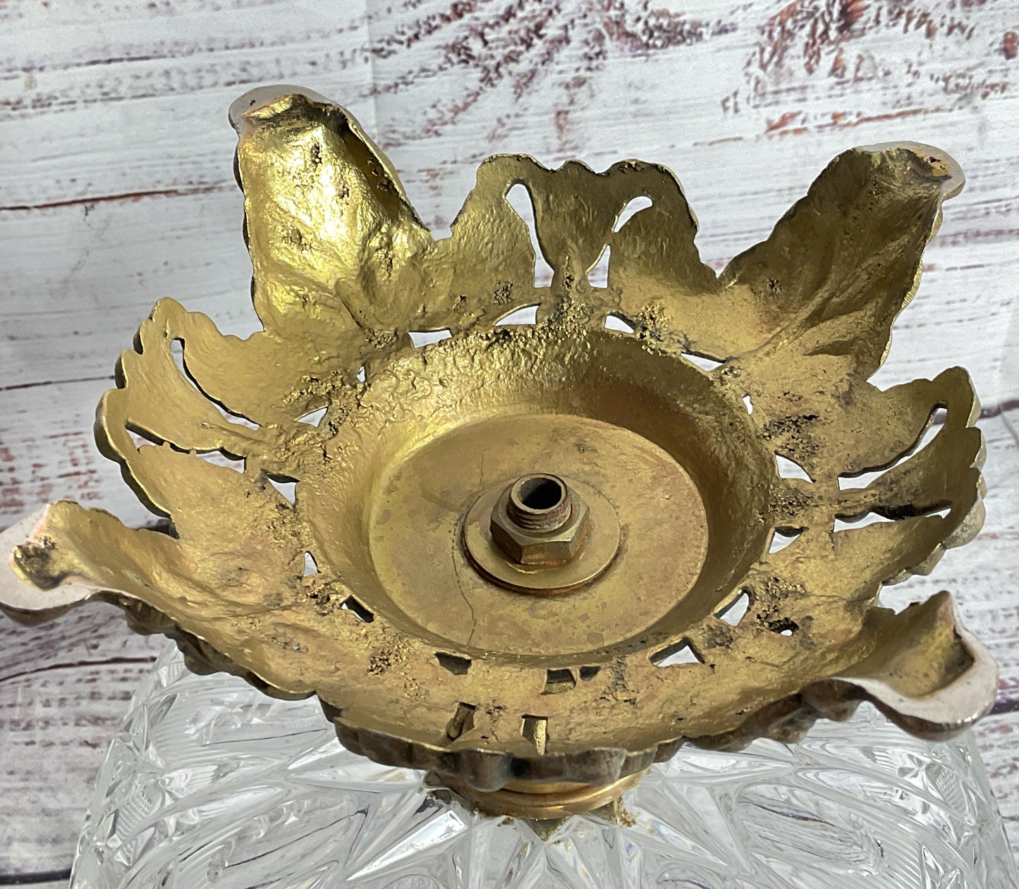 Vintage MCM Cut Glass 6.75" Compote Serving Bowl Clear