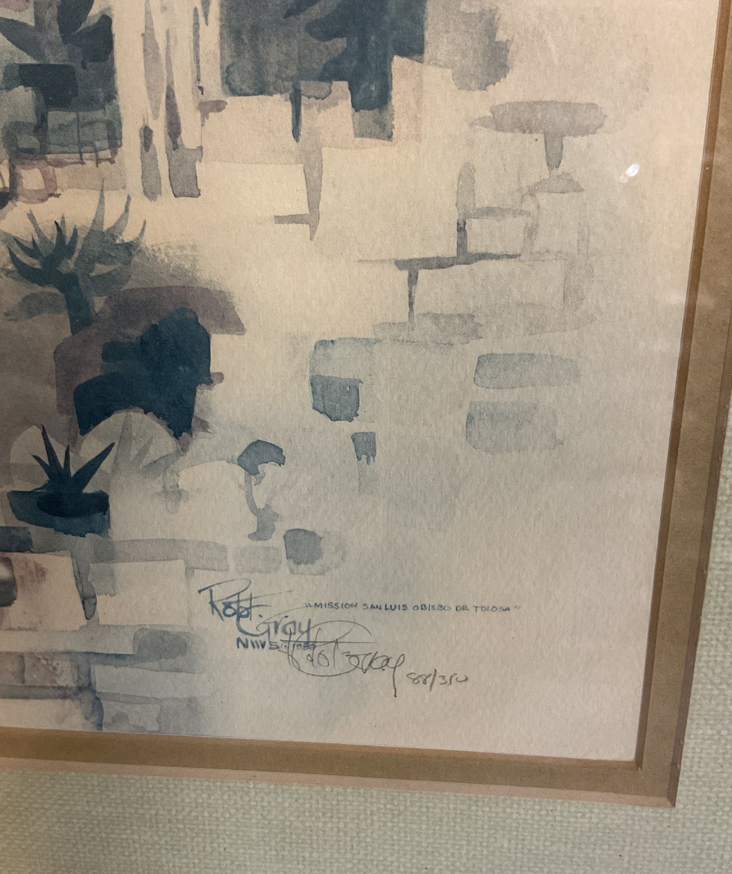 Limited Edition Signed Lithograph Print by Robert Gray Framed with COA 88/350