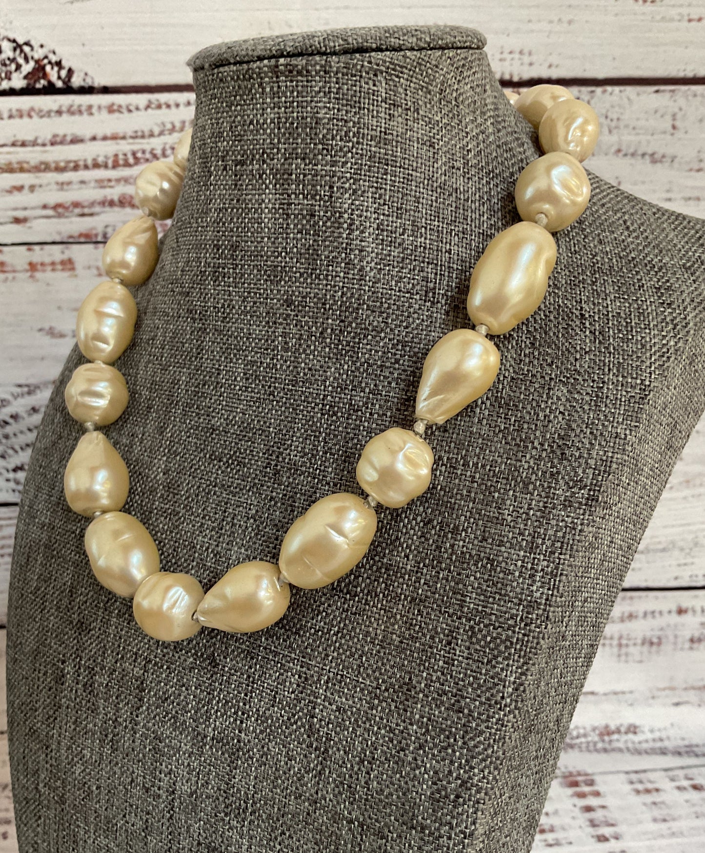 Vintage 14.5" Faux Baroque Pearl Necklace