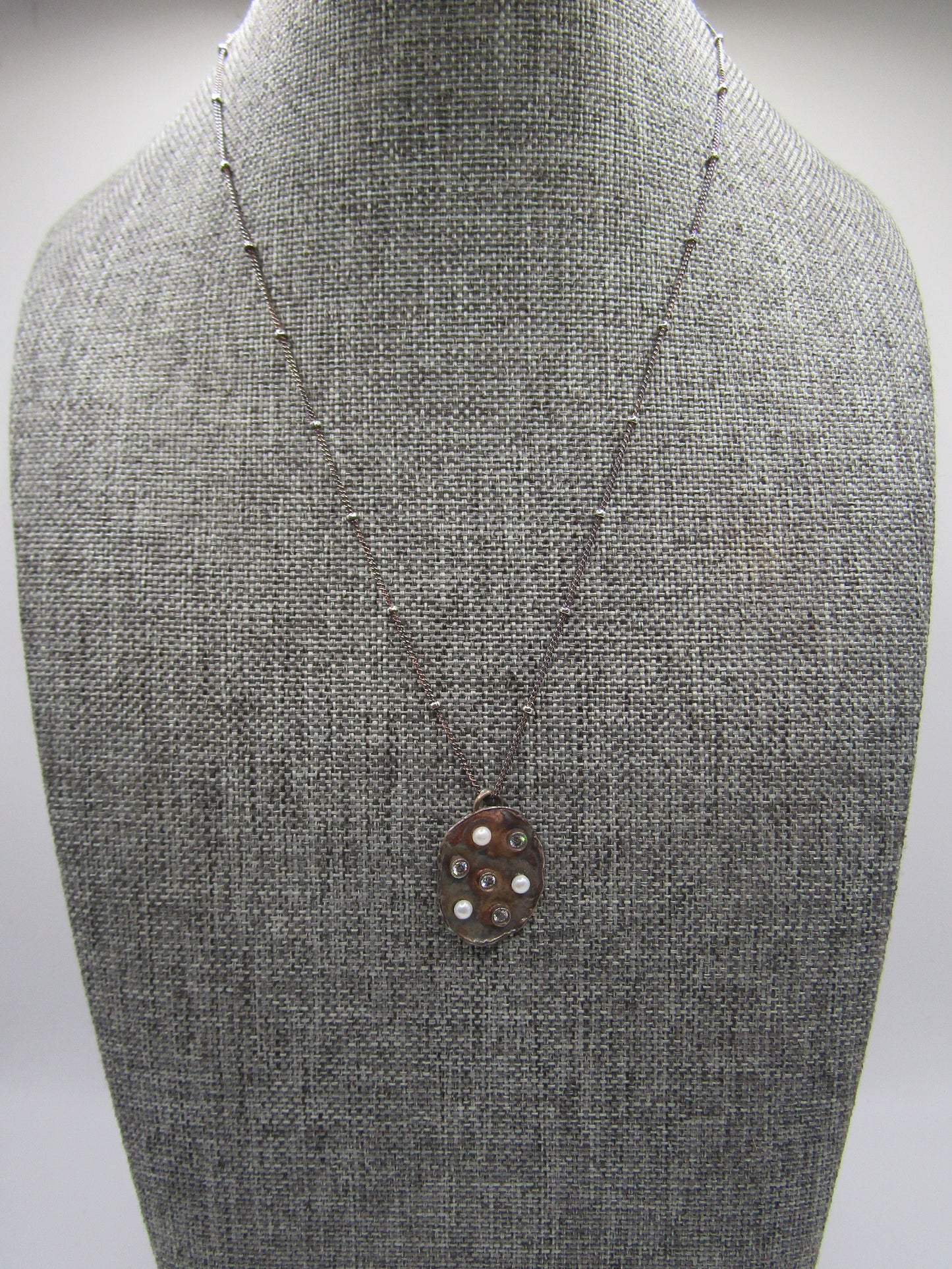 Chapin & Hollister Sterling Silver Freshwater Pearl Cubic Zirconia Necklace