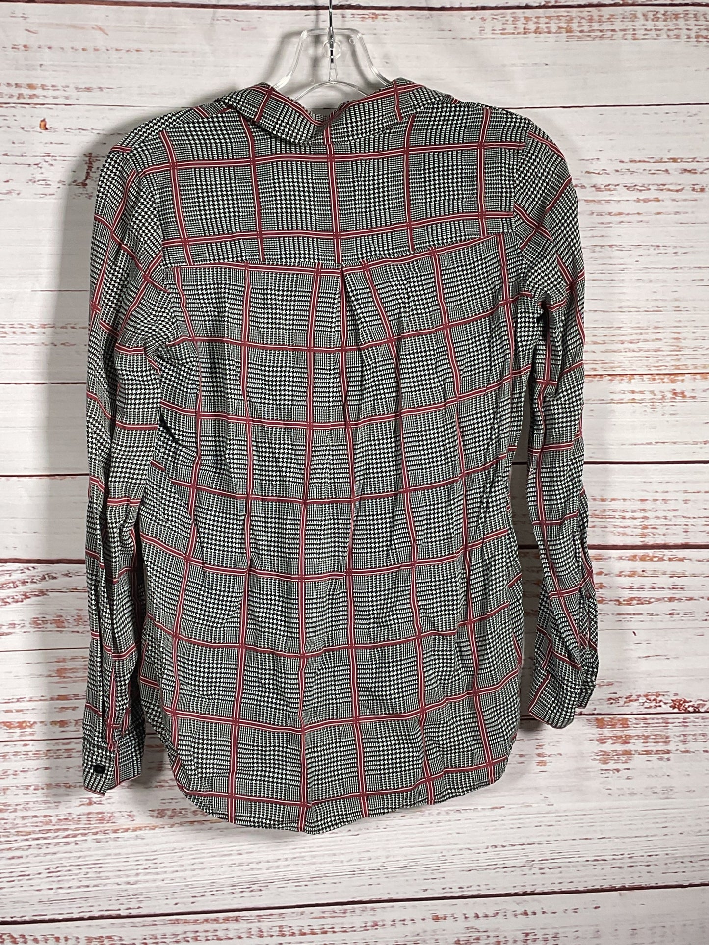 L'Agence Checkered Long Sleeve Blouse - Size XS