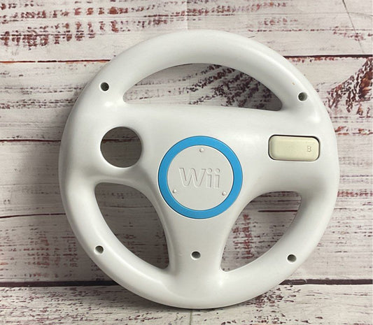 Nintendo Wii Steering Wheel Controller Set White