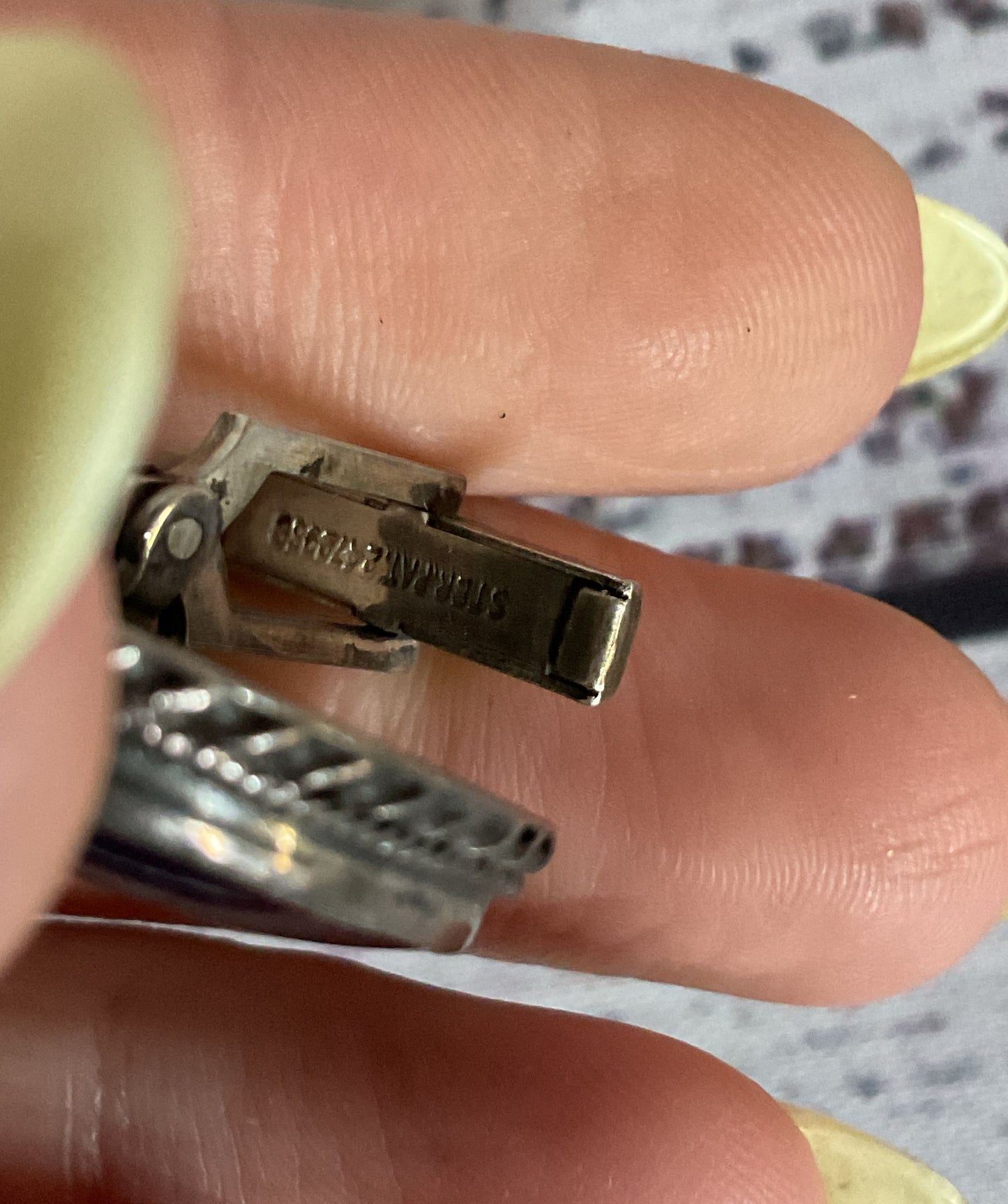 Sterling Silver Vintage Cufflinks with Blue Glass