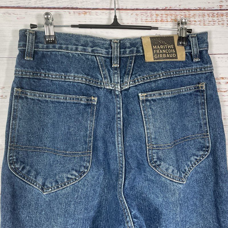 VTG. Marithe Francois Girbaud Blue Denim French Designer Jeans - Size 8 Long