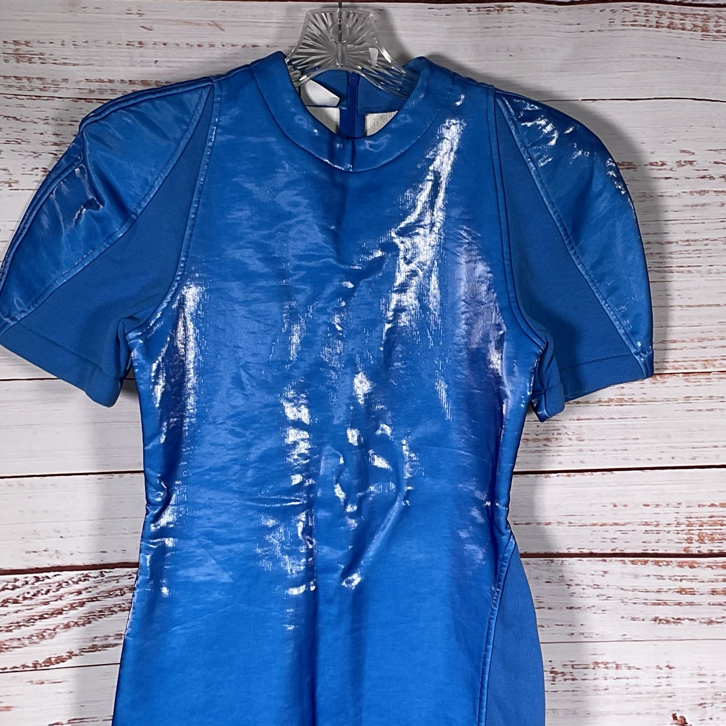 ZILVER Designs Pedro Lourenço Women's Blue Shimmery Short Dress- SZ S