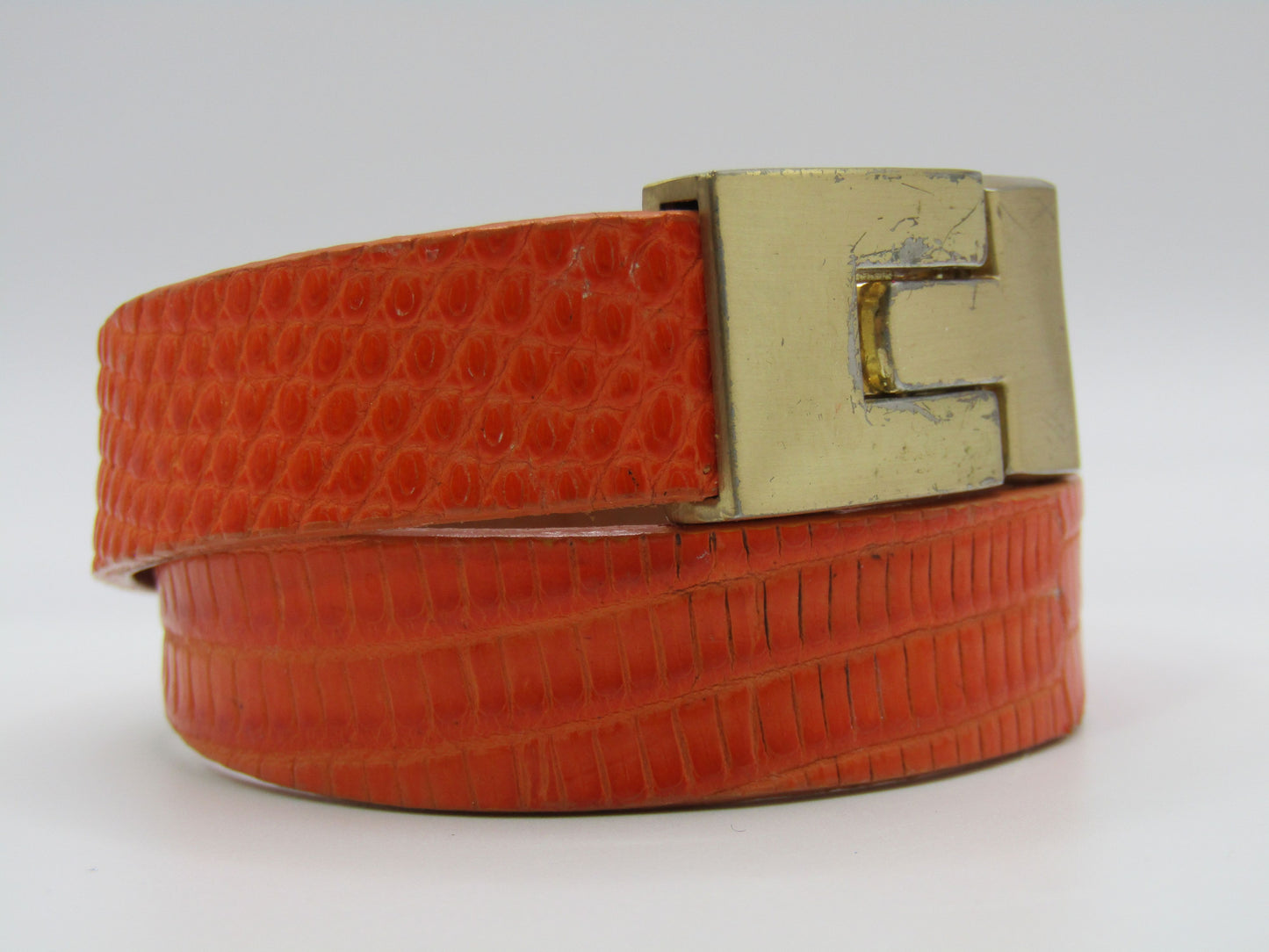 Leighelena Double Jigsaw Orange Lizard Bracelet Made in The U.S.A.